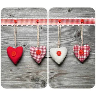 Wenko Herdabdeckplatte Universal Herzen mehrfarbig