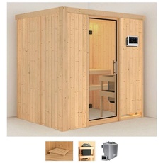 Bild Sauna »Bedine«, (Set), 9 KW-Bio-Ofen mit externer Steuerung beige