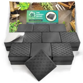 The Garden Gecko Quadratische Topffüße mit Klebepads, 21 Stück | Gummi-Topferhöhungen mit Klebepads, für Garten, Balkon, Terrasse, Pflanzkübel und Blumentöpfe