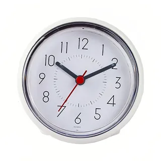 Lancoon wasserdichte Duschuhr, feuchtigkeits- und nebelbeständig, geräuschlose Wanddekoration, hängende Aufhängung mit 3 Saugnäpfen und 2 Füßen, batteriebetrieben für Bad, Küche, Schlafzimmer