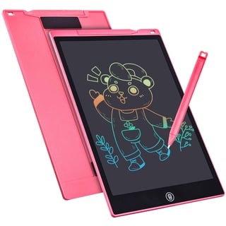 Bunte LCD Schreibtafel 12 Zoll,LCD Writing Tablet Elektronischer Tablette Grafiktablet Digitaler Drawing Pad,Kinderspielzeug FÜR 3-12 Jahre Alte Mädchen (Rosa)