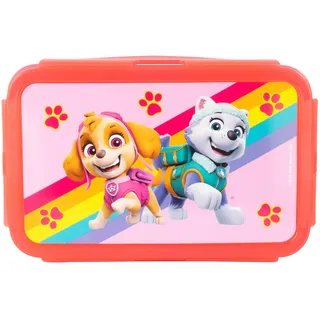 p:os PAW Patrol Brotdose für Kinder - Lunchbox mit 2 herausnehmbaren Einsätzen, robuste Kunststoff Brotbox mit 4 Clip-Verschlüssen - kindgerecht für Schule und Kindergarten