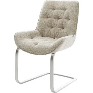 DeLife Freischwinger Taimi-Flex Webstoff Soft Beige