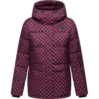 Ragwear Steppjacke Wikesh Print«, mit Kapuze, Wasserdichte Damen Winterjacke mit Hahnentritt-Muster