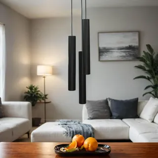 Licht-Erlebnisse Hängelampe Esszimmer Modern – Pendelleuchte Schwarz– GU10 Pendelleuchte 3 flammig – B:20 cm – akzentuiert – Esstischlampe – Lampe Wohnzimmer Modern