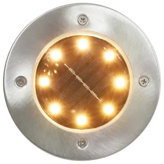 vidaXL Solar-Bodenleuchten 8 Stk. LED Warmweiß - Silber