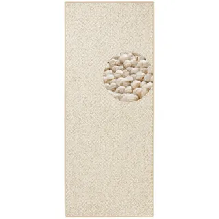 Bt Carpet Wolly Läufer – Wohnzimmerteppich Flachgewebe Kurzflor Woll-Optik Wolle Skandi-Look Esszimmer, Wohnzimmer, Kinderzimmer, Schlafzimmer – Creme, 80x200cm