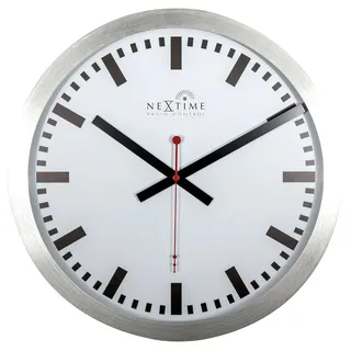 NeXtime - 3999STRC - Wanduhr Funk - 35cm - silber - Station - Silber, Weiß