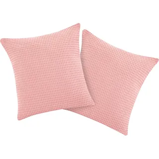 andas Kissenbezug »Greta« in Waffelpiqué Optik, in vielen Farben erhältlich, Bezug in 50x50 cm, rosa