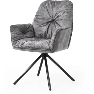 SalesFever Armlehnstuhl mit 360° Drehfunktion Gelb|Grau|Grün|Rosa|Schwarz