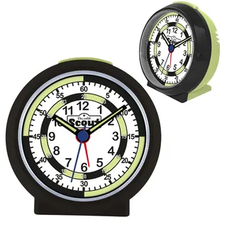 Scout Quarzwecker "Lernzifferblatt schwarz" Kinderwecker, Geschenkidee, Kinderzimmer, Schulanfang, Lernwecker, schwarz