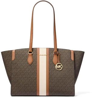 Michael Kors Becca Shopper Kunstleder Brown/White