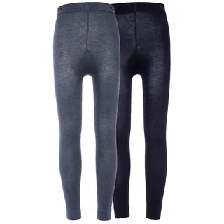 Ewers - Leggings Uni Basic 2er-Pack in marine/jeans, Gr.134-146