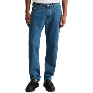 Straight-Jeans MARC O'POLO DENIM, Herren, Gr. 34, Länge 32, blau (dunkelblau), Denim/Jeans, Obermaterial: 100% Baumwolle, Jeans Straight-Jeans, gerade Form, cleane Optik