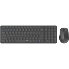 Rapoo Kabellose Tastatur, Multi-Modus, wiederaufladbar, Blade 9700 m (Set Tastatur und Maus, wiederaufladbare Tastatur 99 Tasten, AZERTY-Maus, 5 Tasten, Akkulaufzeit 12 Monate, ideal für Laptop)