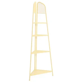 Gardenson Gartenregal , Hellgelb , Metall , 4 Fächer , 48x180x48 cm , stehend, wetterfest, für den Außenbereich geeignet , Dekoration, Gartendeko