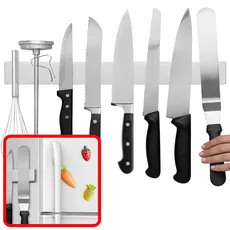 Modern Innovations 16 Zoll Magnetischer Messerhalter für Kühlschrank, Messer Magnetleiste Ohne Bohren für Kühlschrank oder Küchenwand, Bar Magnet für Messer und Utensilien, Werkzeugregal, Edelstahl