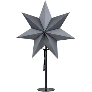 LED Stern Grau H50cm mit Standfuß Weihnachten Leuchtstern Tischdeko Weihnachtsdeko Weihnachtsstern Dekostern - Grau