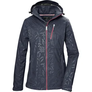 KILLTEC Damen, Softshelljacke/Outdoorjacke mit abzippbarer Kapuze KOS 122 WMN SFTSHLL JCKT FLORAL, nachtblau, 42, 42846-000