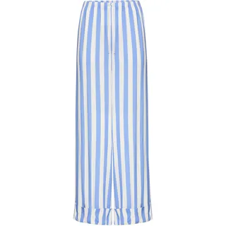 Pyjamahose S.OLIVER, Damen, Gr. 40, N-Gr, blau gestreift, Web, Obermaterial: 100% Viskose, gestreift, ausgestellt lang, Hosen Pyjamahose, mit breitem Aufschlag am Saum