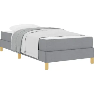 vidaXL Boxspringbett mit Matratze Hellgrau 90 x 200 cm Stoff - Hellgrau