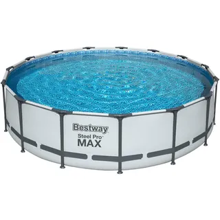 Bestway Pool SET Steel PRO 56488 , Blau, Grau, Weiß , Metall, Kunststoff , Uni , 107 cm , Freizeit & Co, Pools & Wasserspaß, Pools, Aufstellpools