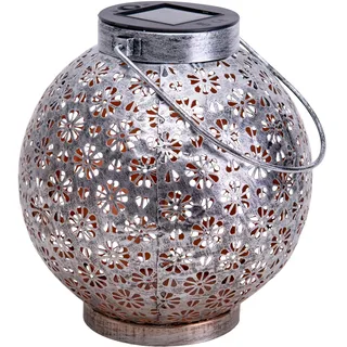 NÄVE LED-Deko-Solarleuchte Silber 2er-Set 18 cm