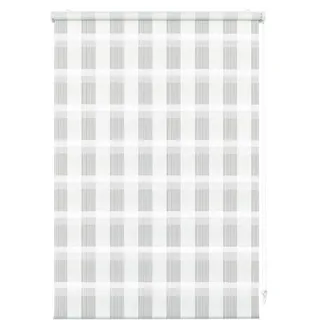 GARDINIA Doppelrollo Karo 60 x 150 cm weiß