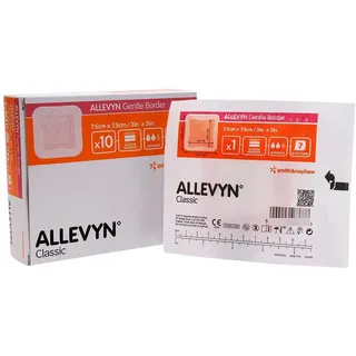 Smith & Nephew Allevyn Gentle Foam Border Wundkompresse (10 Stück) 7,5x7,5cm/3in.x3in