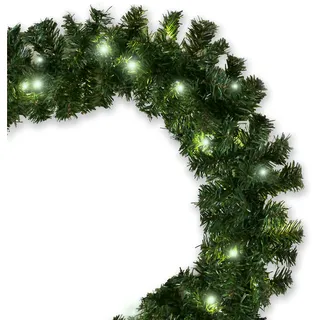 Künstliche Tannengirlande 5 m Türgirlande 80 LED kaltweiß Weihnachtsgirlande Girlande - Grün