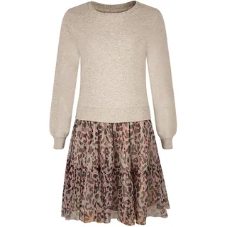 Sommerkleid HAPPY GIRLS "dress", Mädchen, Gr. 104, EURO-Größen, grau melange, Stoff, 100% Baumwolle, normal, Kleider Sommerkleid