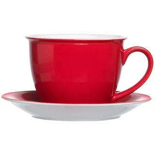 Ritzenhoff & Breker Milchkaffee Tasse mit Untertasse 0,35 l Rot 2 St.
