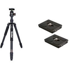 Rollei C6i - Kamerastativ mit Stativkopf und Tasche - Aluminium - Arca Swiss kompatibel & professionelle Kamera-Schnellwechselplatte/Schnellverschlussplatte, Passend für alle Kameras - 2 er Pack