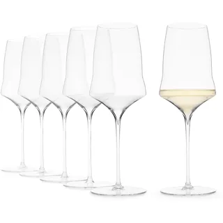 Josephinenhütte® JOSEPHINE N°1 Weißweingläser [DAS GLAS FÜR GENIESSER] - handgefertigt & mundgeblasen - 6er Set für Weißwein und Rosé - funktionales Design für intensives Aroma