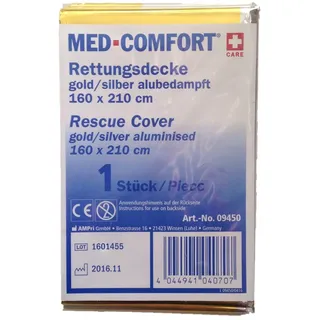 MED-COMFORT Erste Hilfe Rettungsdecke Gold-Silber-Folie 160 x 210cm
