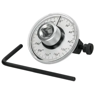ECD Germany Auto Drehwinkelmesser Winkelmessgerät 0-360° 1/2" Drehwinkel-Messgerät Drehmoment Winkelmesser Torsionsschlüssel mit Verstellbarer Arm Drehmomentschlüssel mit einstellbarem Antriebswinkel