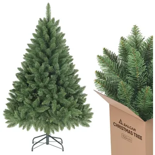 salcar Künstlicher Weihnachtsbaum, naturgetreuer Tannenbaum mit 458 Spitzen, grüne Nordmanntanne mit Klappsystem, ca. 106 cm übergroßer Baumdurchmesser