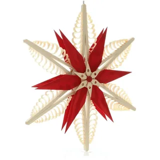 Fensterschmuck Holzstern mit Beleuchtung BxHxT 32x32x6cm NEU Fensterbild