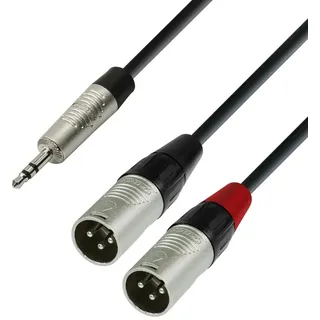 Adam Hall Cables Y-Kabel 2 x XLR Male auf 3,5mm Klinke 3,0m (YWMM 0300)