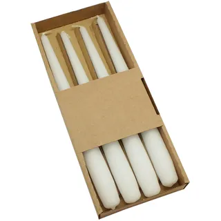 DONAU HOME SET Stabkerzen, Tafelkerzen, 4 Stück, Ø 2,2 × 24cm, Weiß, Rustikale, zur Dekoration im Wohnzimmer, Bad