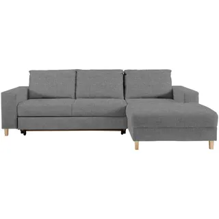 Ti'me Ecksofa , Hellgrau , Textil , Buche , massiv , Uni , Ottomane rechts, L-Form , 260x160 cm , Stoffauswahl, seitenverkehrt erhältlich, Schlafen auf Sitzhöhe , Wohnzimmer, Sofas & Couches, Wohnlandschaften, Ecksofas