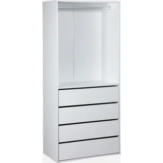 sweeek - Modul mit 4 Schubladen und Kleiderschrank - Weiß - Weiß