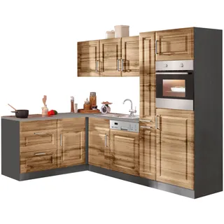 KOCHSTATION Winkelküche »KS-Stockholm« mit E-Geräten,260 x 170 cm, mit hochwertigen MDF Fronten