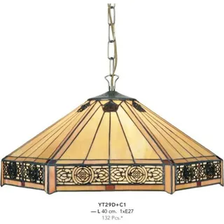 Casa Padrino Tiffany Hängeleuchte Durchmesser 40cm 1-Flammig ModH4 - Leuchte Lampe Deckenleuchte Art Deco Jugendstil