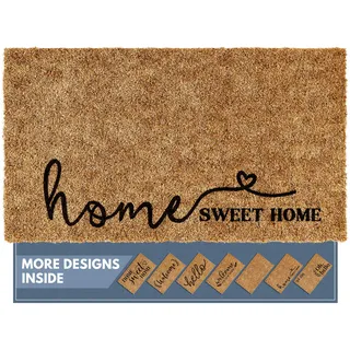 Barnyard Designs"Home Sweet Home"Fußmatte Willkommensmatte Outdoor Matte Große Haustür Matte Indoor Eingang Hintertürmatte Outdoor Eingang Veranda Teppich Bauernhaus Home Frühling Herbst 76x43cm Braun