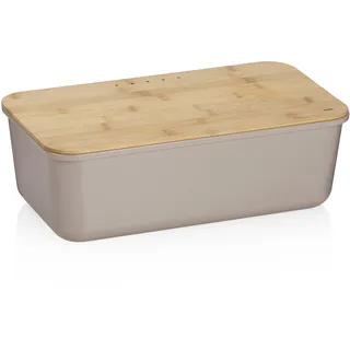 Kela Brotkasten Brottopf APART, hellgrau 37,8 x 21,2 cm Deckel aus Bambusholz