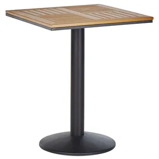 Beliani Gartentisch 60 x 60 x 75 cm Hellbraun/Schwarz