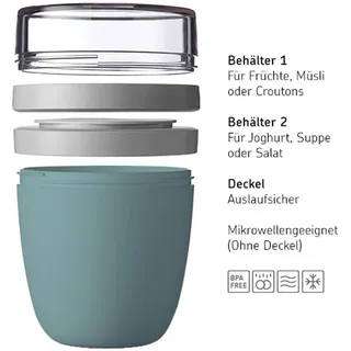Mepal Lunchpot mini + regular Ellipse 2er Set nordic sage 2 x 2,0 cm 0,12 l