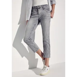 7/8-Jeans STREET ONE "Style Jane", Damen, Gr. 32, Länge 26, light grau random, Denim/Jeans, Obermaterial: 91% Baumwolle, 6% Polyester, 3% Elasthan, unifarben, regular fit knöchelfrei, Jeans 7/8-Jeans, im Five-Pocket Style, Topseller