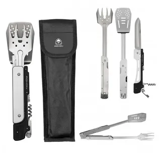 ROXON Grillbesteck-Set 6 in 1 7 cm Edelstahl schwarz